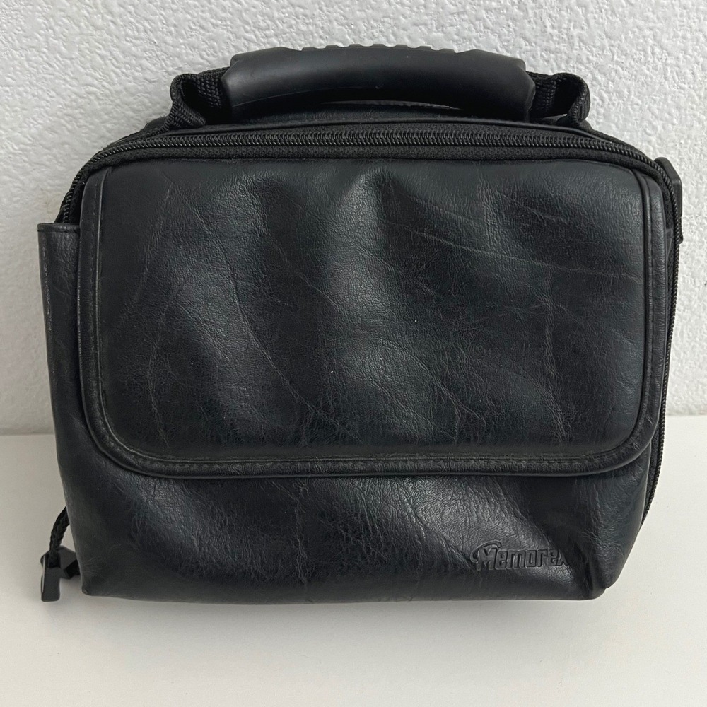 Memorex‎ Black Faux Leather Portable CD Player Camera Case Tech Bag Organizer